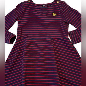 Oshkosh B’gosh Girls Dress Navy Blue And Red Size 5T Valentine’s Day